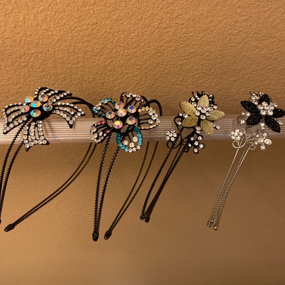 (4) Claire’s Jeweled Flower and Bow Headbands